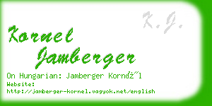 kornel jamberger business card